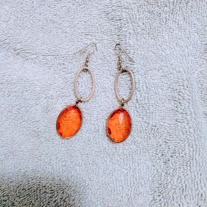 Orange Jeweled Earrings